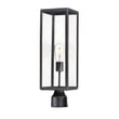 Maxim Lighting Catalina 1-Light Outdoor Post Lantern with a sleek black finish, featuring a clear glass shade and elegant design for outdoor illumination.