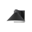 Maxim Lighting Conoid Medium LED Outdoor Wall Sconce with a sleek, modern design in a dark bronze finish, mounted on an exterior wall.