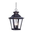 Maxim Lighting Knoxville Outdoor Pendant with a sleek black finish, featuring a clear glass shade, hanging elegantly from a chain for outdoor illumination.