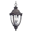 Maxim Lighting Morrow Bay DC Outdoor Pendant with a classic design, featuring a weathered finish and clear glass panels, hanging from a chain.