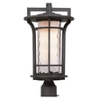 Maxim Lighting Oakville LED 1-Light Outdoor Pole/Post Lantern with a sleek black finish, featuring a modern design and energy-efficient LED light.
