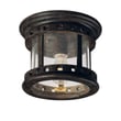 Maxim Lighting Santa Barbara Cast Outdoor Ceiling Mount with a rustic finish, featuring a classic lantern design and clear glass panels.