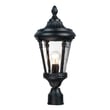 Maxim Lighting Sentry Outdoor Post Mount with a black finish, featuring a classic lantern design with clear glass panels and decorative accents.