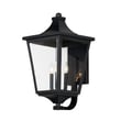 Maxim Lighting Sutton Place VX 3-Light Outdoor Lantern with a black finish, featuring clear glass panels and a classic design for outdoor use.