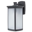 Maxim Lighting Terrace LED 1-Light Large Outdoor Wall fixture with a sleek black finish, featuring a modern rectangular design and frosted glass panel.