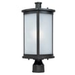 Maxim Lighting Terrace LED 1-Light Medium Outdoor Post in a sleek black finish, featuring a modern design with a clear glass shade.