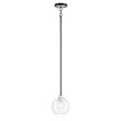 Maxim Lighting Vessel 1-Light Mini Pendant with a sleek finish, featuring a modern design and a clear glass shade, hanging elegantly from the ceiling.