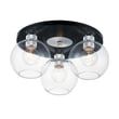 Maxim Lighting Vessel 3-Light Flush Mount with a sleek design, featuring a polished chrome finish and elegant glass shades, perfect for modern interiors.
