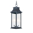 Maxim Lighting Vicksburg 2-Light Outdoor Hanging Lantern with a black finish, featuring clear glass panels and a classic design for elegant outdoor illumination.