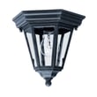 Maxim Lighting Westlake Cast 1-Light Outdoor Ceiling Mount with a black finish, featuring a classic lantern design and clear glass panels.