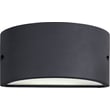 Maxim Lighting Zenith Smooth Outdoor Wall Light with a sleek, modern design and a smooth finish, illuminating a patio wall.