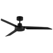 Maxim Lighting Ultra Slim Outdoor Fan with black metal frame and ABS blades, mounted on a patio ceiling, providing a sleek, modern look.