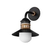 Maxim Lighting Admiralty Outdoor Wall Sconce in Black with Antique Brass, featuring durable aluminum and glass construction.