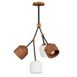 Maxim Lighting Akimbo Pendant in Dark Bronze with Antique Brass finish, featuring steel, glass, and wood materials.
