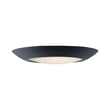 Maxim Lighting Diverse Flush Mount with a sleek black finish, featuring a round polycarbonate and aluminum design, mounted on a ceiling.
