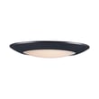 Maxim Lighting Diverse Flush Mount in black finish, featuring a sleek polycarbonate and steel design, mounted on a ceiling.