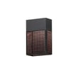Maxim Lighting Lattice Outdoor Sconce in Black finish, featuring a geometric Aluminum frame with Synthetic Rattan accents, illuminating a modern outdoor space.