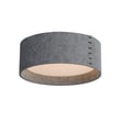 Maxim Lighting Prime Acoustic Flush Mount: A round ceiling light with a grey steel frame, acrylic diffuser, and fabric accents, offering a modern design.