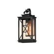 Maxim Lighting Yorktown VX Outdoor Pocket Sconce in Black with Aged Copper finish, made of Vivex EPMM, features a glass panel.