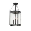 Maxim Lighting Belfry Pendant with a sleek black finish, featuring a modern, open-frame design and clear glass panels, illuminating any space elegantly.