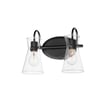 Maxim Lighting Ava Bathroom Vanity Light in Black, featuring durable steel and glass for a stylish bathroom upgrade.