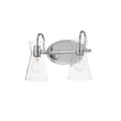 Maxim Lighting Ava Bathroom Vanity Light in Polished Chrome, featuring durable steel and glass for a modern touch.