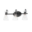 Maxim Lighting Ava Bathroom Vanity Light in Black, featuring stylish steel and glass design for modern bathrooms.