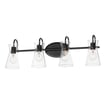 Maxim Lighting Ava Bathroom Vanity Light in Black, featuring sleek steel and glass design for modern bathrooms.
