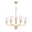 Maxim Lighting Camelot Chandelier in Natural Aged Brass, featuring elegant steel and glass design for stylish illumination.