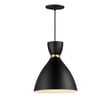 Maxim Lighting Carillon Elongated Mini Pendant in Black with Satin Brass, featuring sleek aluminum design for modern decor.