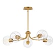 Maxim Lighting Knox Globe Chandelier in Natural Aged Brass finish, featuring a steel frame with glass globes, elegantly suspended for a modern look.