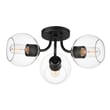 Maxim Lighting Knox Semi Flush Ceiling Light with a Black finish, featuring a Steel frame and Glass shade, elegantly illuminates the space.