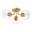 Maxim Lighting Knox Semi Flush Ceiling Light in Natural Aged Brass finish, featuring a Steel frame with Glass shade.