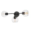 Maxim Lighting Knox Bathroom Vanity Light with a sleek Black finish, featuring a Steel frame and Glass shades, elegantly illuminates a modern bathroom.