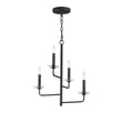 Maxim Lighting Madeira Chandelier with Anthracite finish, featuring a steel frame and glass accents, elegantly illuminates the space.