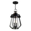 Maxim Lighting Mariner Outdoor Pendant in Black with Antique Brass finish, made of aluminum, hanging against a neutral background.