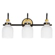 Maxim Lighting Milk Bathroom Vanity Light in Satin Brass finish with Steel and Glass materials, featuring a sleek, modern design.