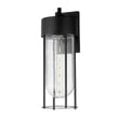 Maxim Lighting Millennial Outdoor Wall Sconce featuring a sleek black aluminum frame with clear glass panels, illuminating outdoor spaces elegantly.
