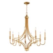 Maxim Lighting Normandy Chandelier in Gold Leaf finish, crafted from Steel, featuring elegant curved arms and candle-style lights.