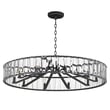Maxim Lighting Odeon Chandelier with a sleek Black Steel frame and sparkling Crystal accents, elegantly hanging from the ceiling.