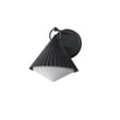 Maxim Lighting Odette Outdoor Wall Sconce in Black finish, featuring a sleek steel frame with a modern design, illuminating an outdoor space.