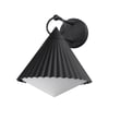 Maxim Lighting Odette Outdoor Wall Sconce in Black Steel finish, featuring a sleek, modern design with a rectangular frame and clear glass panels.