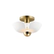 Maxim Lighting's Poppy Flush Mount Ceiling Light in White with Satin Brass finish, featuring an elegant aluminum design for modern interiors.