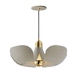 Maxim Lighting Poppy Pendant in Aluminum with Silver Gold and Satin Brass finish, featuring a modern floral design and elegant hanging chain.