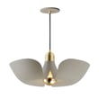 Maxim Lighting Poppy Two Petal Pendant in Silver Gold with Satin Brass finish, featuring aluminum petals elegantly arranged for a modern aesthetic.