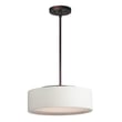 Maxim Lighting Prime Pendant in Oil Rubbed Bronze finish, featuring a sleek steel frame with acrylic and fabric elements for a modern, stylish look.