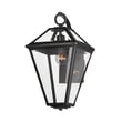 Maxim Lighting Prism Outdoor Wall Sconce in Black finish, featuring a sleek, geometric design with a steel frame and clear glass panels.