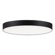 Maxim Lighting Trim Round 120V Ceiling Light with a sleek black finish, crafted from durable polycarbonate and steel, mounted on a white ceiling.