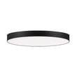 Maxim Lighting Trim Flush Mount Ceiling Light with a sleek black finish, featuring a round polycarbonate and steel design for modern interiors.