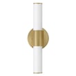 Maxim Lighting Tubo Round Bathroom Vanity Light in Natural Aged Brass finish with PMMA Acrylic and Aluminum, featuring a sleek, modern design.